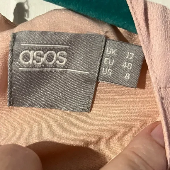 ASOS Pink Embroidered Cherry Blossom Maxi Dress W/Short Sleeves Women’s Size 8 - Picture 2 of 10